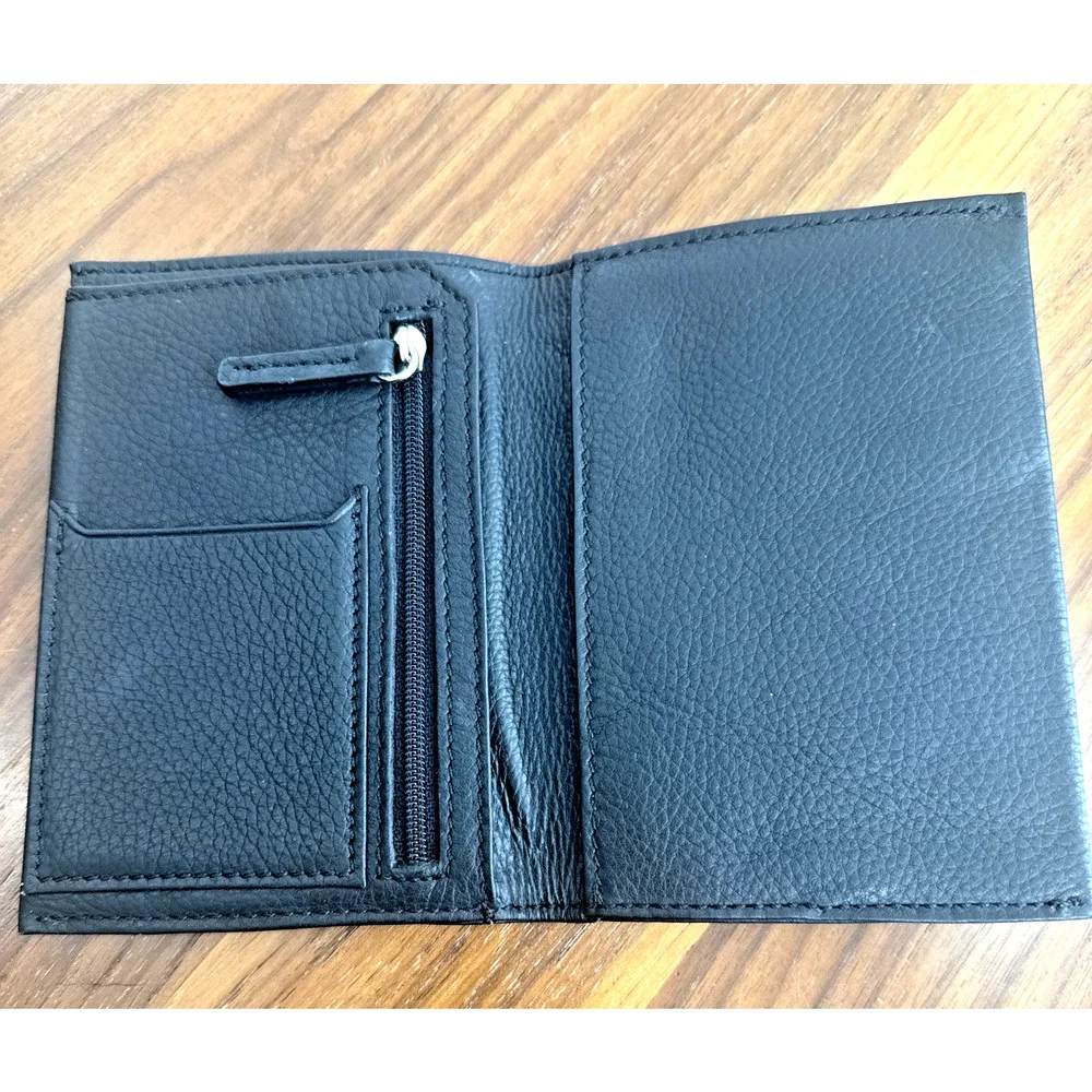 Kenneth Cole Reaction Men's Black Genuine Pebbled Leather Passport Wallet